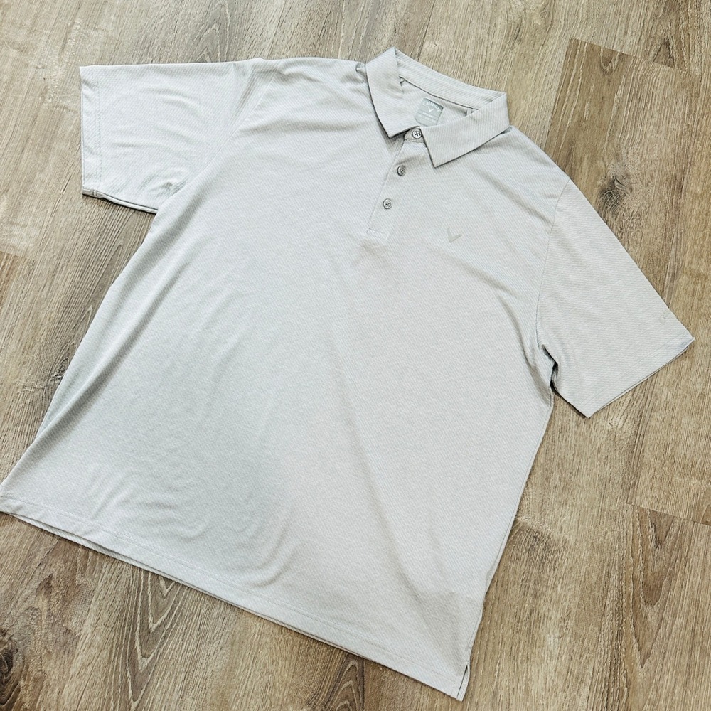 Callaway Polo Men's XXL Opti-Dri‎ Grey Textured Short Sleeve Golf Polo Shirt